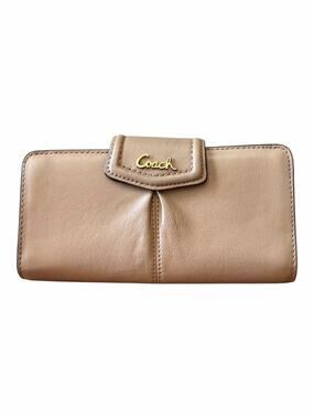 Coach Ashley Slim Envelope Wallet Camel Tan Leather Organizer Wallet